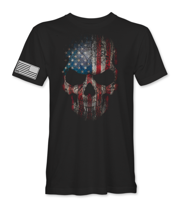 USA Flag Skull T Shirt