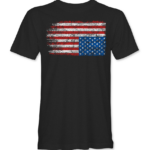 Upside Down Distress USA Flag T Shirt